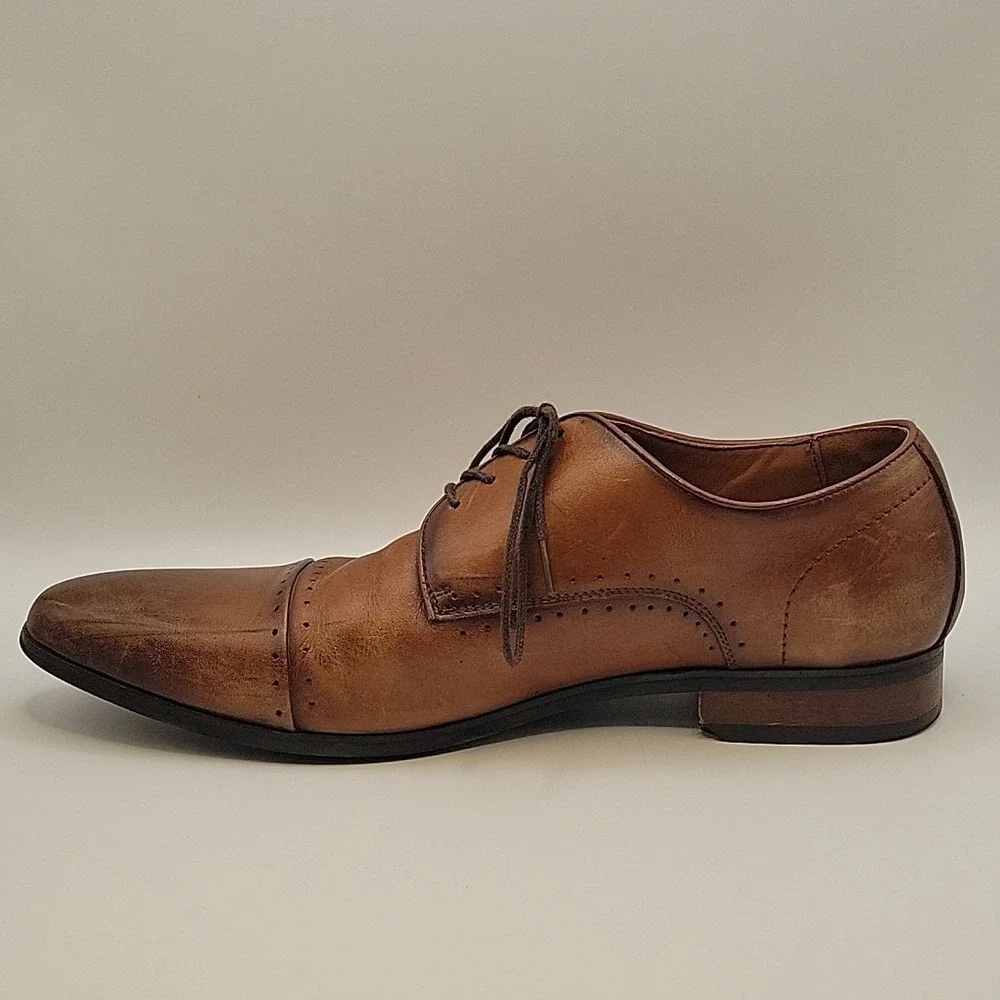 Vintage Foundry Co. Cap Toe Oxford Dress Shoes Men's US 12 Brown Leather Lace Up